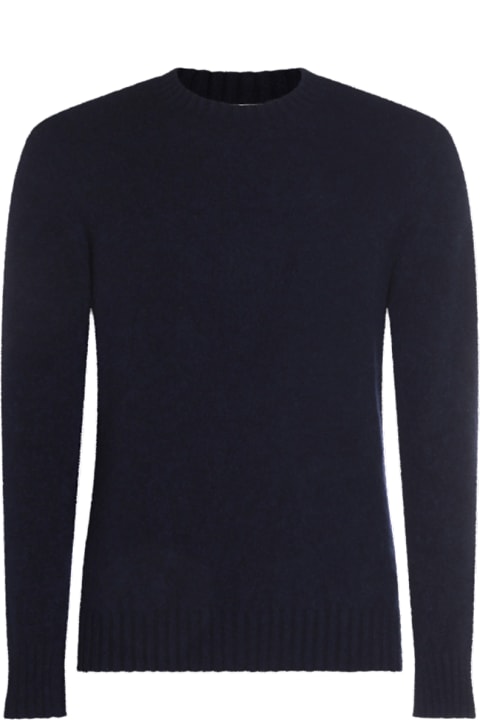 Piacenza Cashmere لـ Women Piacenza Cashmere Blue Cashmere And Silk Blend Sweater