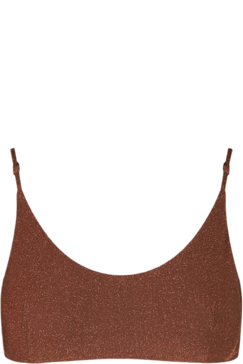 Homeware MC2 Saint Barth Woman Lurex Brown Bralette Top