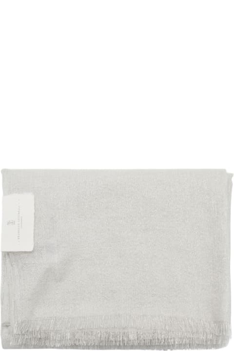 Scarves & Wraps for Women Brunello Cucinelli Light Grey Silk Scarf