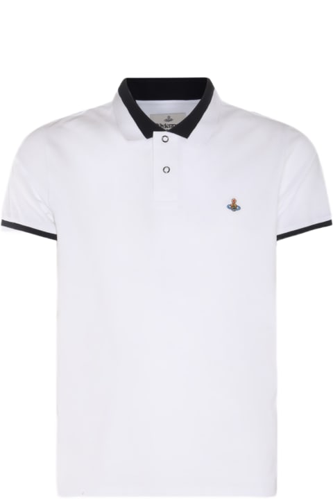 Vivienne Westwood Topwear for Men Vivienne Westwood White And Black Cotton Polo Shirt