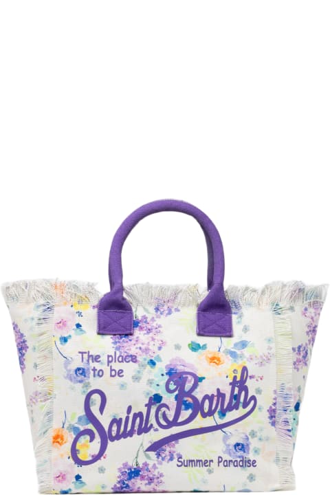 Homeware MC2 Saint Barth Water Color Flower Cotton Canvas Vanity Tote Bag