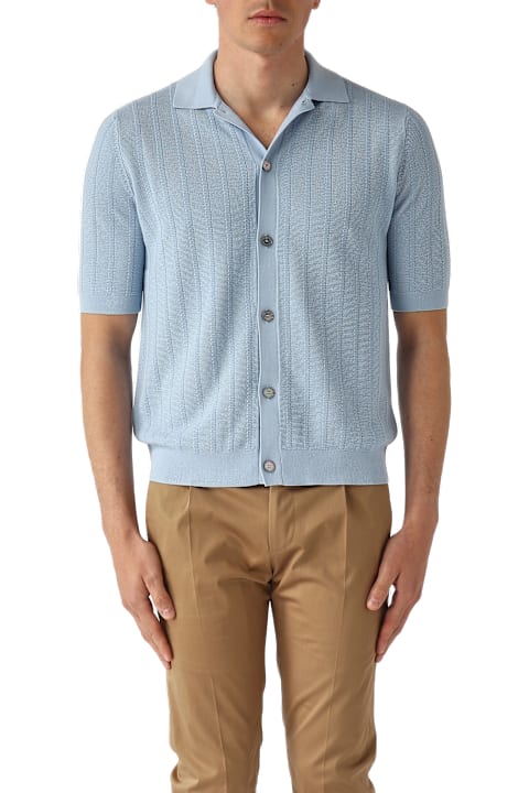 Homeware Ballantyne Camicia M/c Punto Riso A Coste Ribs Shirt