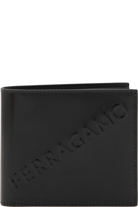 Ferragamo for Men Ferragamo Black Leather 3d Logo Wallet
