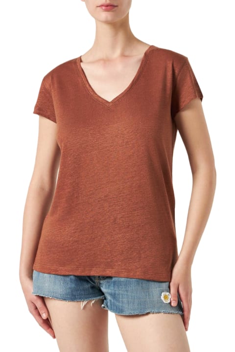 Homeware MC2 Saint Barth Woman Brown Linen T-shirt