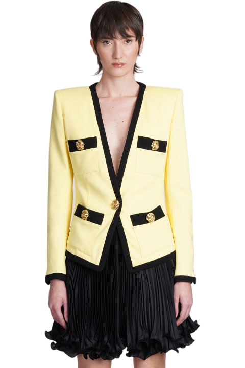 Balmain Coats & Jackets for Women Balmain Blazer In Yellow Viscose