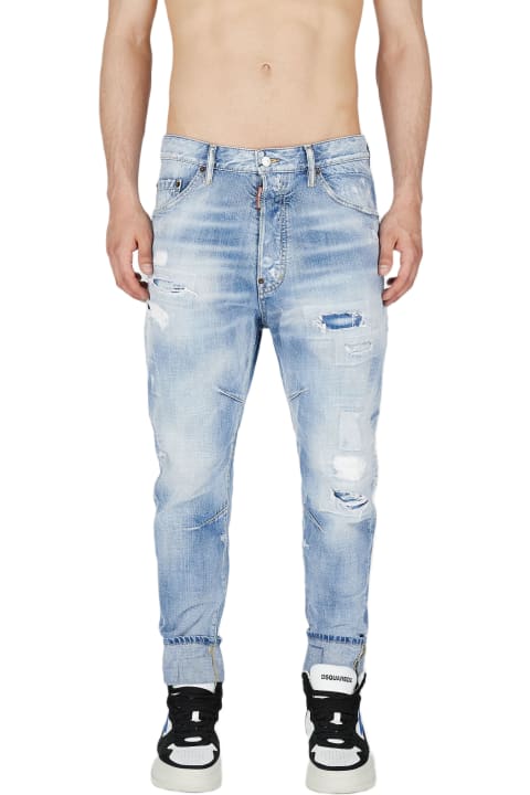 Dsquared2 Pants for Women Dsquared2 Light Super Ripped Wash Tailored Combat Jeans
