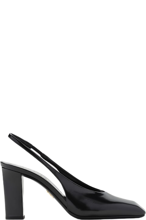 Prada أحذية كعب عالٍ لـ السيدات Prada Black Leather Pumps