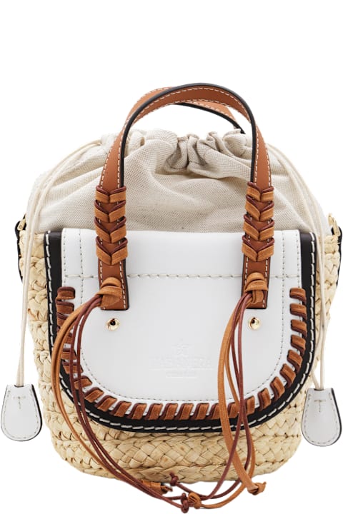 【CUBA LAB】WHITE LEATHER HABANERA FRINGES SATCHELS BAG Cuba Lab White Leather Habanera Satchels Bag | italist