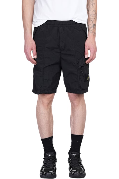 Stone Island Men Stone Island Shorts In Black Polyamide