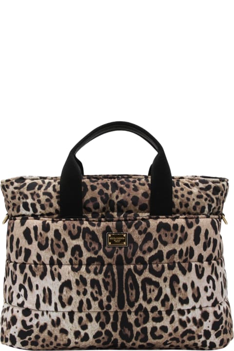 Dolce & Gabbana for Kids Dolce & Gabbana Leopard Print Nylon Changing Bag