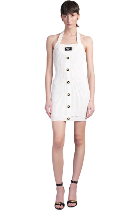 Balmain فساتين لـ السيدات Balmain Dress Woman In White Viscose