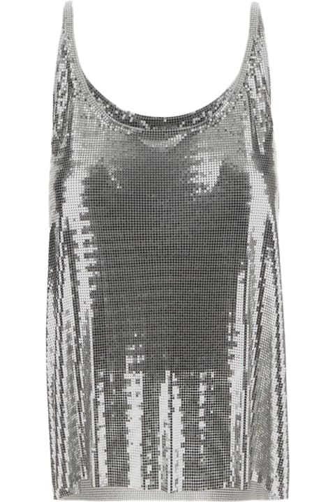 Paco Rabanne Topwear for Women Paco Rabanne Sleeveless Metallic Mesh Tank Top