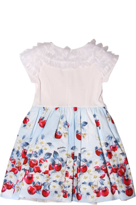 Jumpsuits for Girls Monnalisa White Cotton Dress