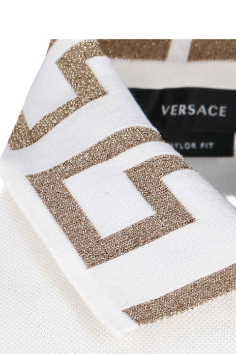 Versace Topwear for Men Versace 'greca' Embroidery Polo Shirt