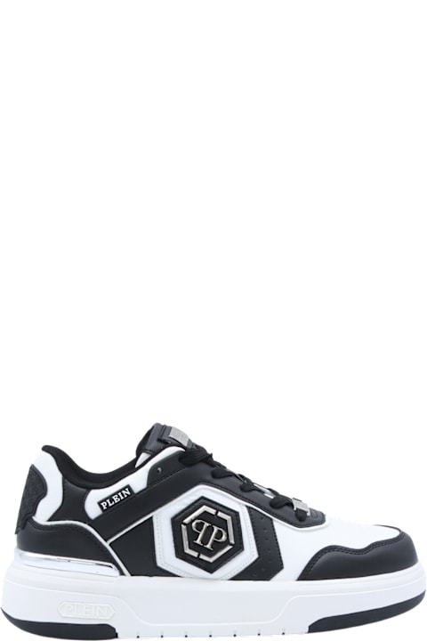 Philipp Plein for Women Philipp Plein White And Black Leather Sneakers
