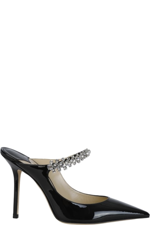 High-Heeled Shoes for Women Jimmy Choo Black Leather Bing Pumps