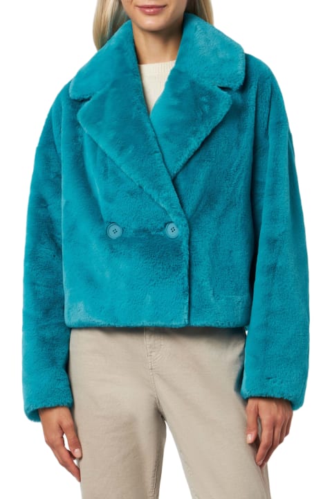 Homeware MC2 Saint Barth Woman Furry Short Teal Jacket