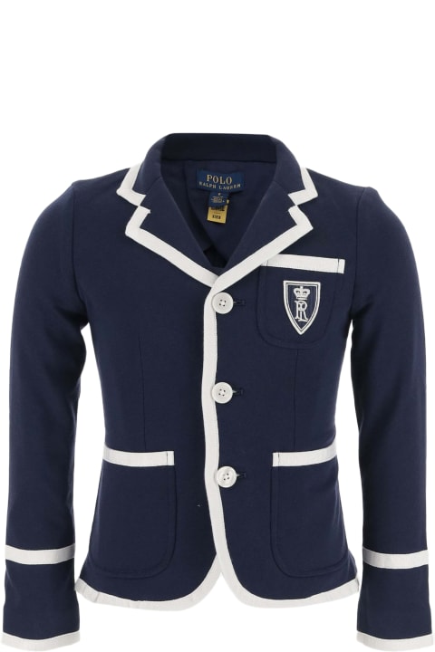 Coats & Jackets for Girls Polo Ralph Lauren Single-breasted Cotton Jacket With Logo