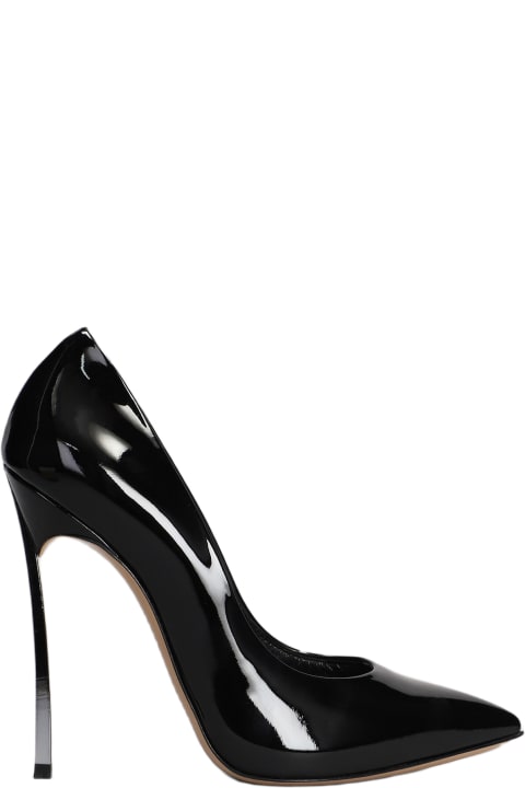 High-Heeled Shoes for Women Casadei Blade Pumps In Black Patent Leather