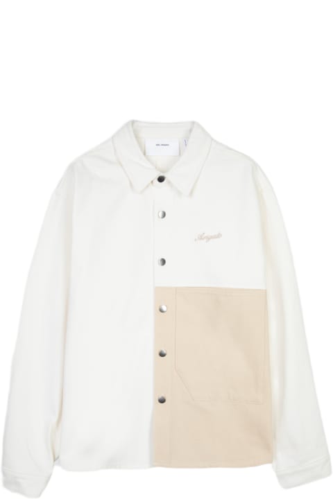 Fashion for Men Axel Arigato Block Shirt Off white and beige colorblock overshirt - Block shirt
