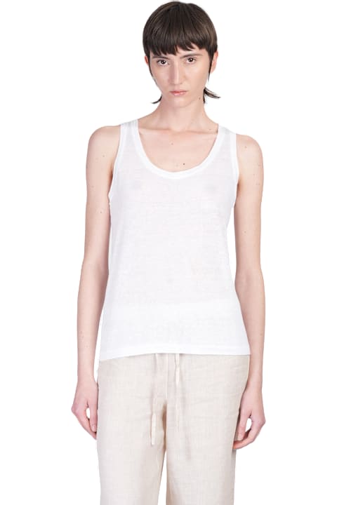 120% Lino Clothing for Women 120% Lino Tank Top In White Linen