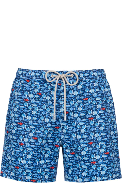 أدوات منزلية MC2 Saint Barth Comfort Light Classic Stretch Swim Shorts With Fishes Print