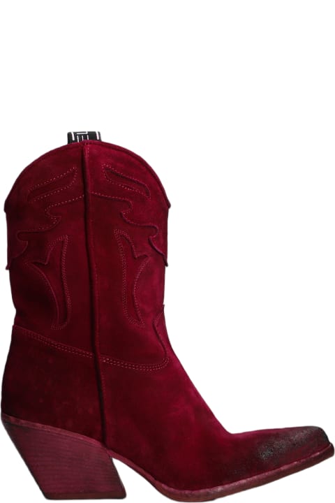 Fashion for Women Elena Iachi Texan Boots In Fuxia Suede