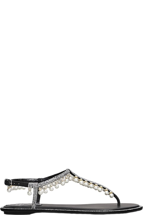 Homeware René Caovilla Diana Flats In Black Leather