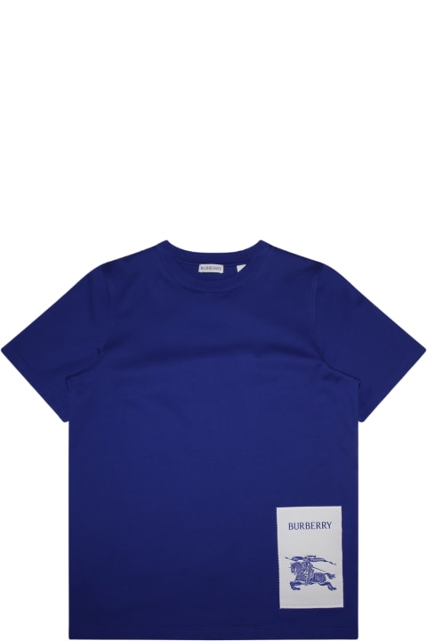 Topwear for Girls Burberry Blue Cotton T-shirt