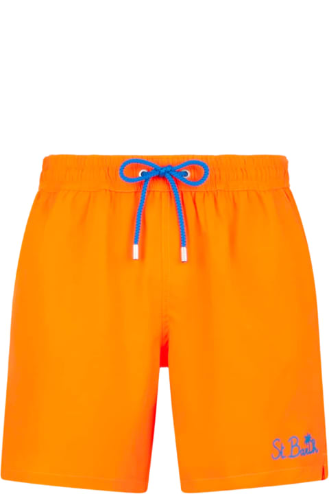 Swimwear for Men MC2 Saint Barth Man Fluo Orange Comfort Swim Shorts