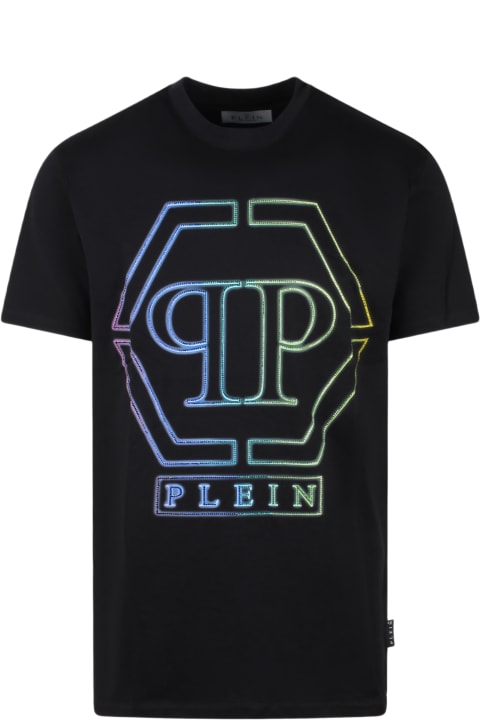 Philipp Plein Topwear for Men Philipp Plein Embroidered Round Neck Ss Hexagon T-shirt