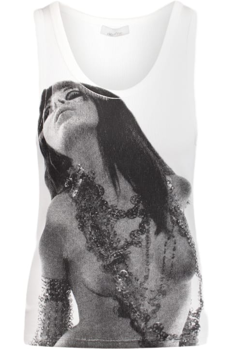 Paco Rabanne Topwear for Women Paco Rabanne Rabanne Ribbed Tank Top With Graphics