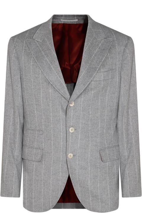 Coats & Jackets for Men Brunello Cucinelli Grey Wool Blazer