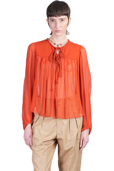 Topwear for Women Isabel Marant Ametissa Blouse In Orange Silk