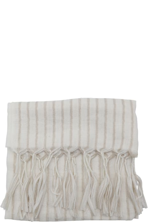 Brunello Cucinelli Scarves & Wraps for Women Brunello Cucinelli White Wool Scarves