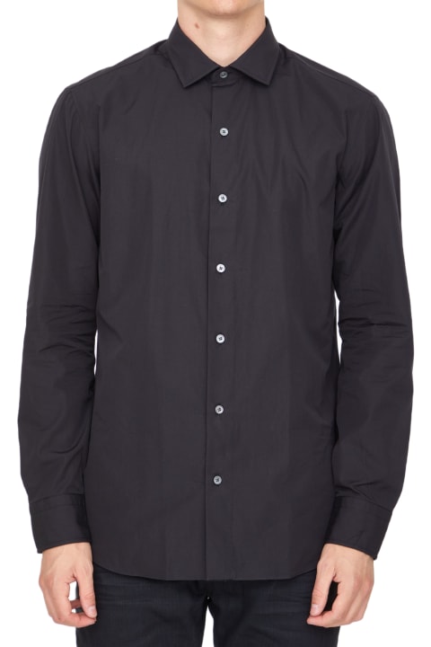 Salvatore Piccolo Shirts for Men Salvatore Piccolo Black Cotton Shirt