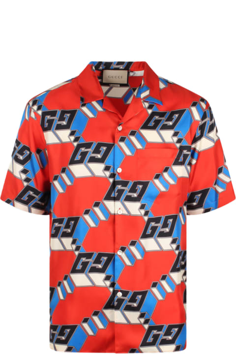 Gucci Clothing for Men Gucci 3d Gg Print Silk Shirt