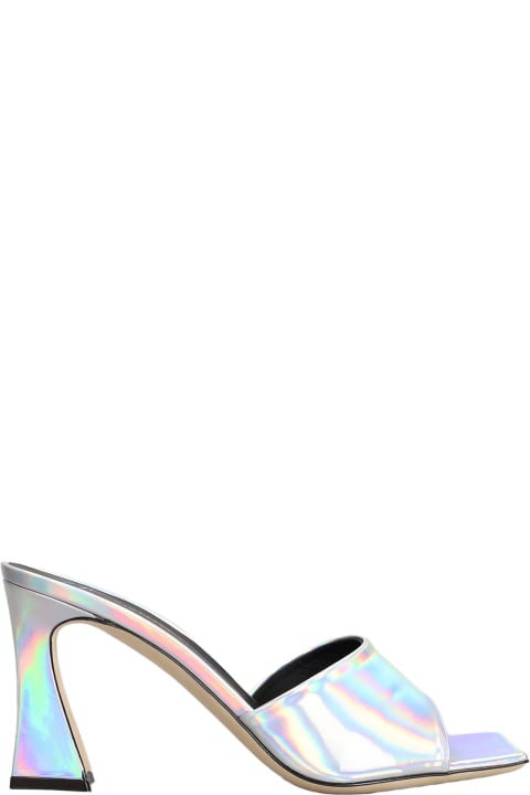 Giuseppe Zanotti Flat Shoes for Women Giuseppe Zanotti Kezia Slipper-mule In Silver Patent Leather