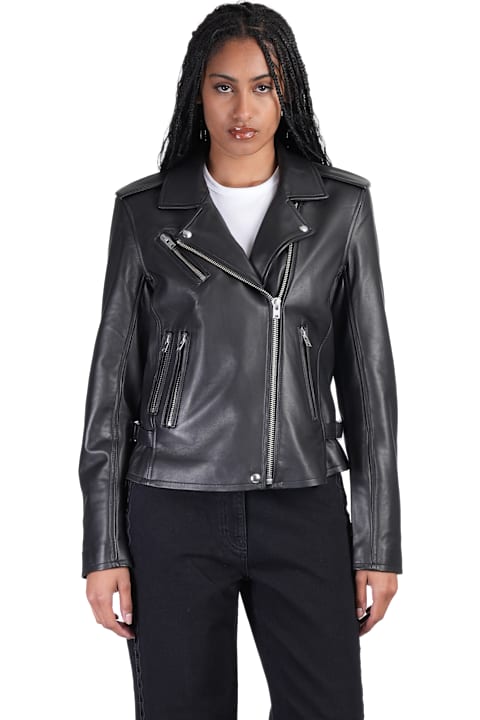 IRO Newhan Biker Biker Jacket In Black Leather | italist