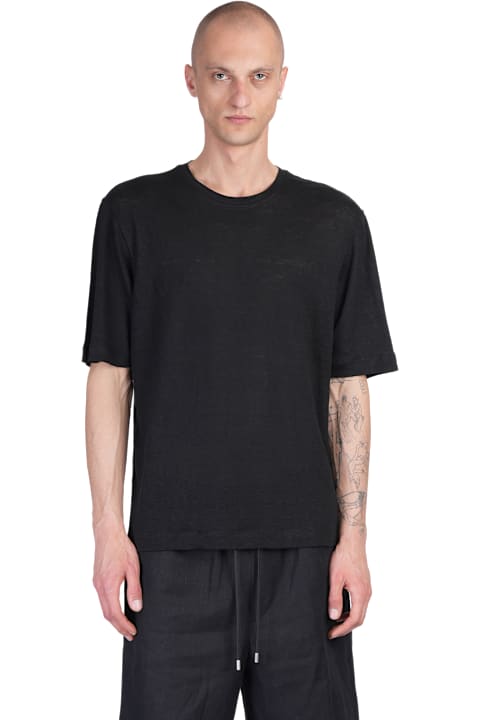 Lardini for Men Lardini T-shirt In Black Linen