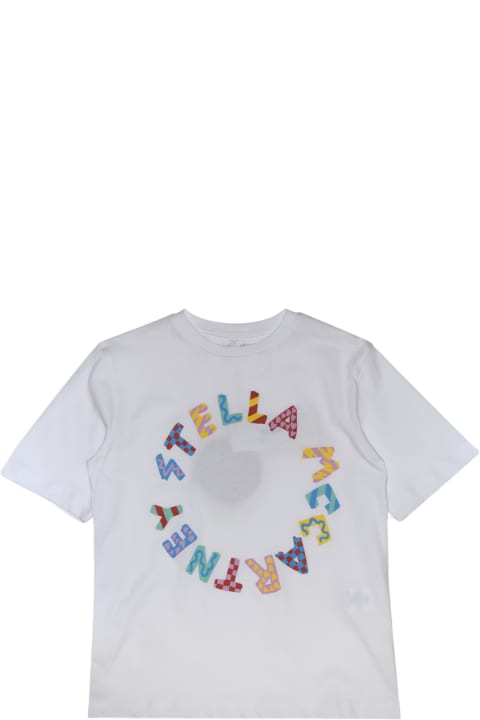 Topwear for Girls Stella McCartney Kids White Multicolour Cotton T-shirt