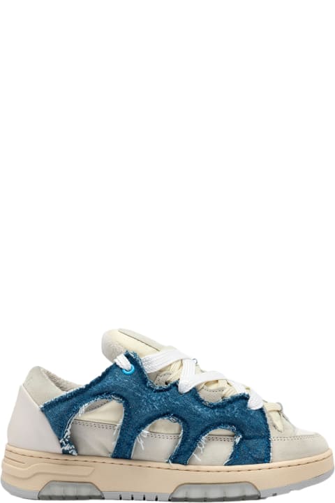 Fashion for Women Paura Santha 1 Off white suede and blue denim low sneaker