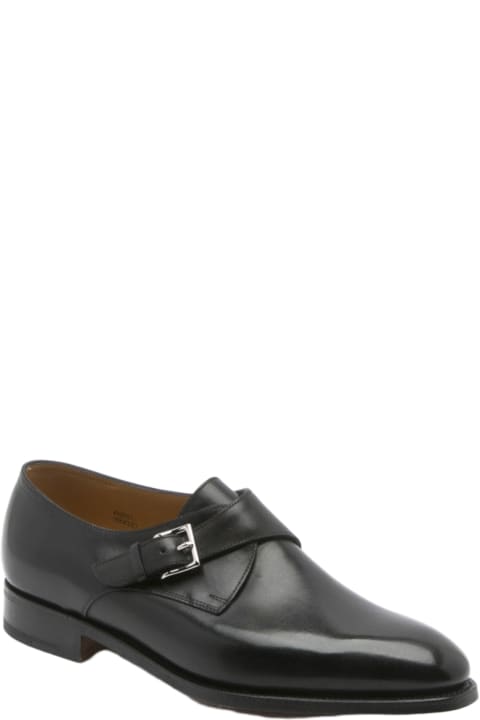 John Lobb Black Calf Monk Strap Shoe | italist