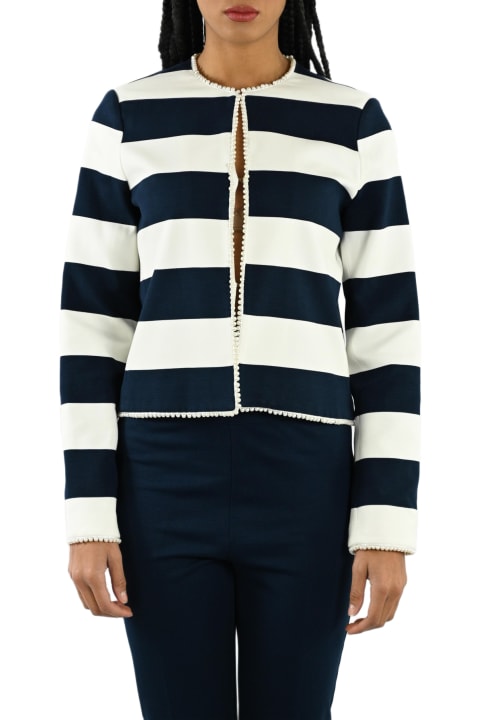 TwinSet Sweaters for Women TwinSet Striped Jacket With Pearls