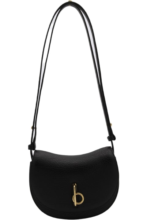 Bags Sale for Women Burberry Black Leather Rocking Shoulder Bag