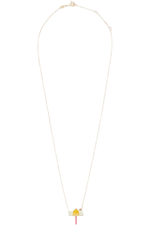 9k Gold Sombrilla Enamel Necklace