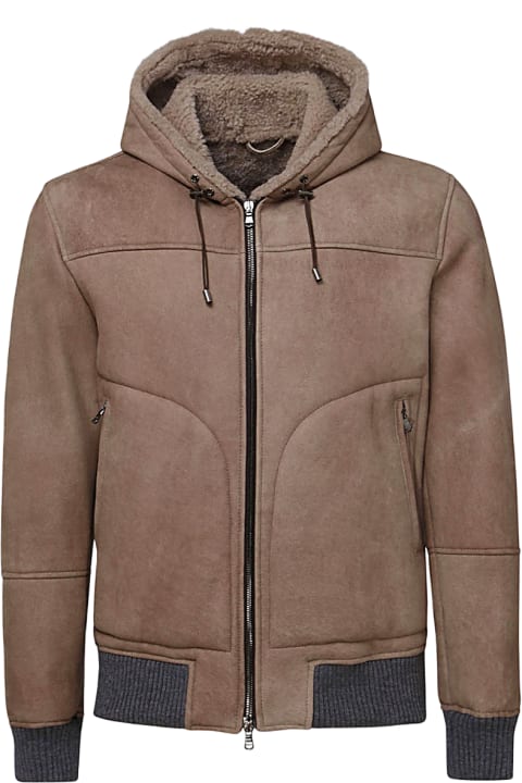 メンズ Barba Napoliのコート＆ジャケット Barba Napoli Brown Leather Jacket