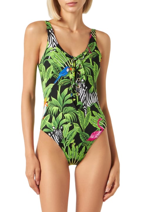 MC2 Saint Barth Swimwear for Women MC2 Saint Barth Woman One-piece Swimsuit With Tropical Print