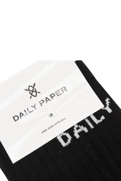 Daily Paper Underwear for Men Daily Paper Black And White Cotton Blend Socks
