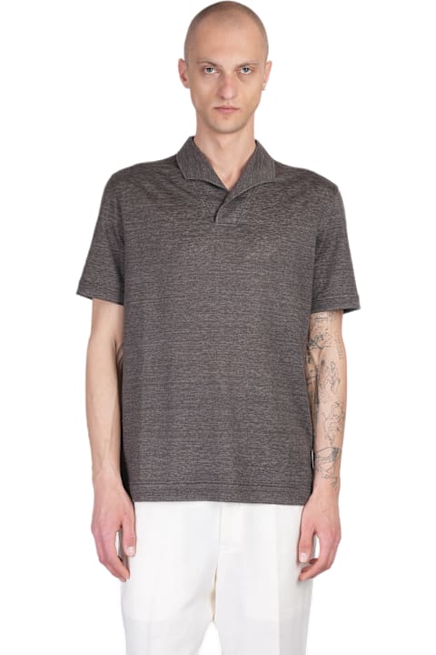 Zegna for Women Zegna Polo In Brown Linen